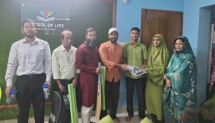 JavedOmarcom Distributes Cricket Equipment to Encourage Students to Take Up Sports